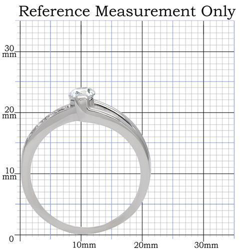 TK190 - High polished (no plating) Stainless Steel Ring with AAA Grade CZ  in Clear-1
