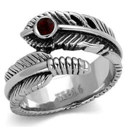 TK1967 - High polished (no plating) Stainless Steel Ring with Top Grade Crystal  in Siam-0
