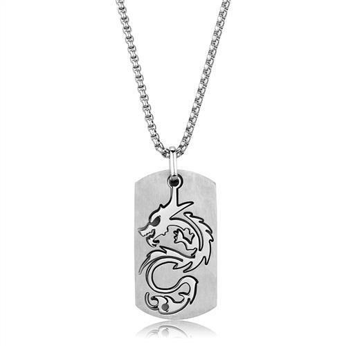 TK1980 - High polished (no plating) Stainless Steel Necklace with No Stone-0