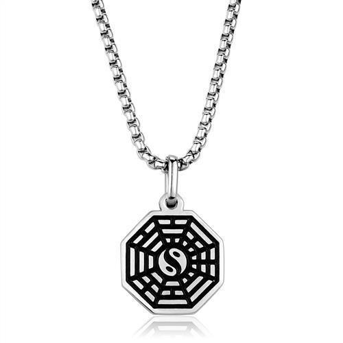 TK1981 - High polished (no plating) Stainless Steel Necklace with No Stone-0