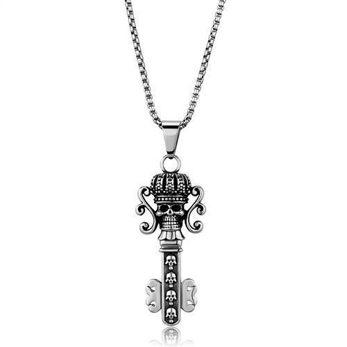 TK1984 - High polished (no plating) Stainless Steel Necklace with No Stone-0