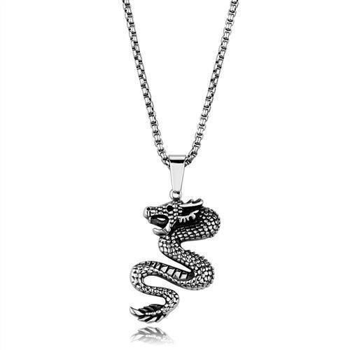 TK1986 - High polished (no plating) Stainless Steel Necklace with No Stone-0