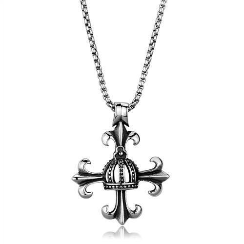 TK1987 - High polished (no plating) Stainless Steel Necklace with No Stone-0