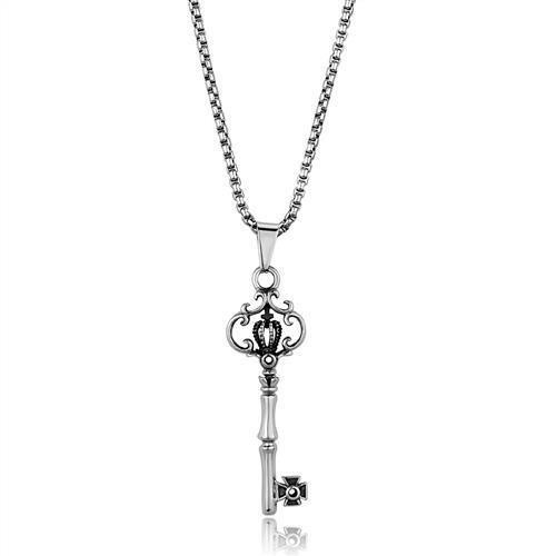 TK1988 - High polished (no plating) Stainless Steel Necklace with No Stone-0