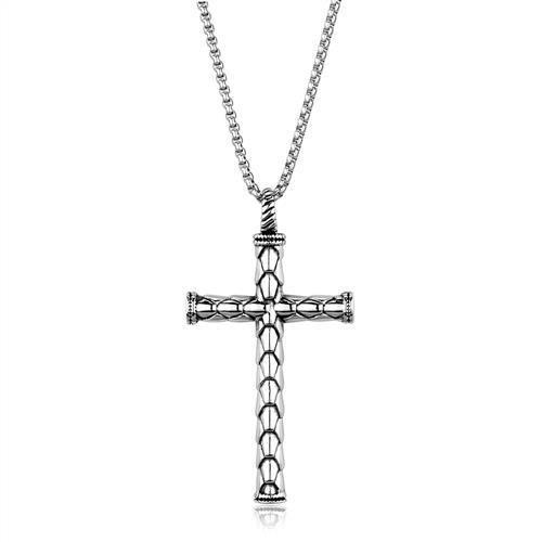 TK1993 - High polished (no plating) Stainless Steel Necklace with No Stone-0