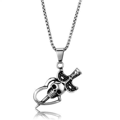 TK1997 - High polished (no plating) Stainless Steel Necklace with No Stone-0