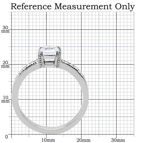 TK199 - High polished (no plating) Stainless Steel Ring with AAA Grade CZ  in Clear-1