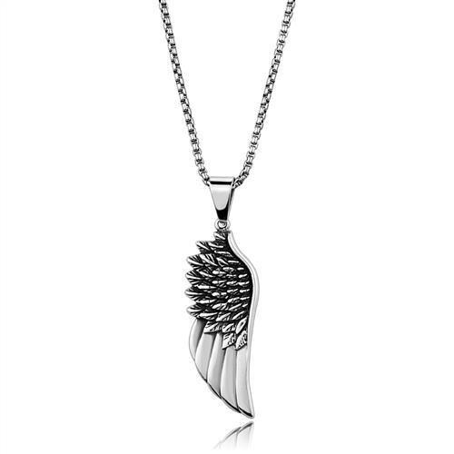 TK2002 - High polished (no plating) Stainless Steel Necklace with No Stone-0