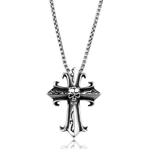 TK2008 - High polished (no plating) Stainless Steel Necklace with No Stone-0
