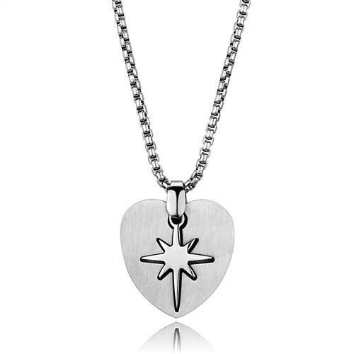 TK2011 - High polished (no plating) Stainless Steel Necklace with No Stone-0