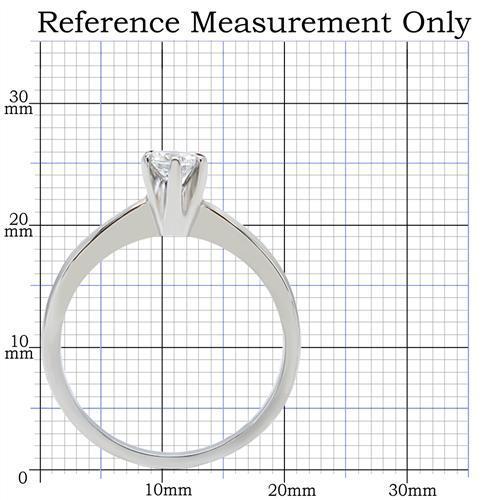 TK203 - High polished (no plating) Stainless Steel Ring with AAA Grade CZ  in Clear-1