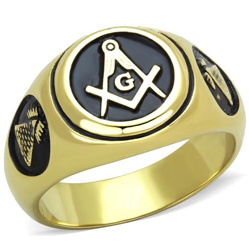TK2050 - IP Gold(Ion Plating) Stainless Steel Ring with No Stone-0