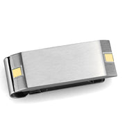 TK2069 - Two-Tone IP Gold (Ion Plating) Stainless Steel Money clip with No Stone-0