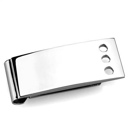 TK2072 - High polished (no plating) Stainless Steel Money clip with No Stone-0