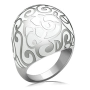 TK215 - High polished (no plating) Stainless Steel Ring with No Stone-0