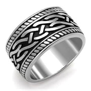 TK2239 - High polished (no plating) Stainless Steel Ring with Epoxy  in Jet-0