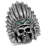 TK2245 - High polished (no plating) Stainless Steel Ring with Top Grade Crystal  in Emerald-0