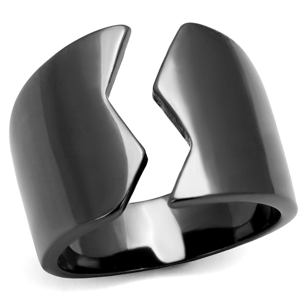 TK2268 - IP Light Black  (IP Gun) Stainless Steel Ring with No Stone-0