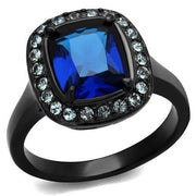 TK2283 - Two-Tone IP Black (Ion Plating) Stainless Steel Ring with Synthetic Synthetic Glass in Montana-0