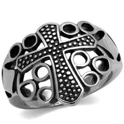 TK2320 - High polished (no plating) Stainless Steel Ring with Epoxy  in Jet-0