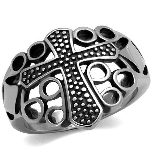 TK2320 - High polished (no plating) Stainless Steel Ring with Epoxy  in Jet-0