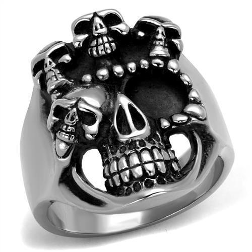 TK2329 - High polished (no plating) Stainless Steel Ring with Epoxy  in Jet-0
