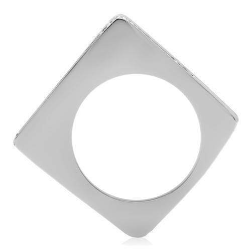 TK232 - High polished (no plating) Stainless Steel Ring with Top Grade Crystal  in Clear-3