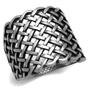 TK2333 - High polished (no plating) Stainless Steel Ring with Epoxy  in Jet-0