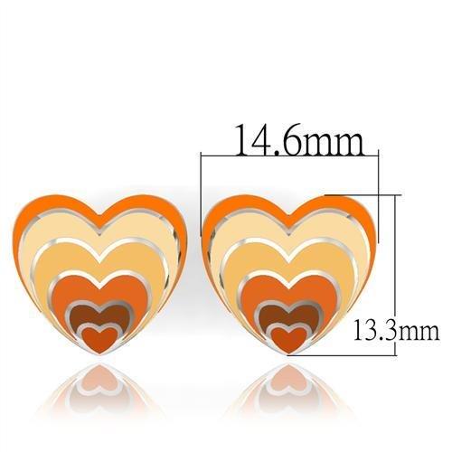 TK234 - High polished (no plating) Stainless Steel Earrings with No Stone-1