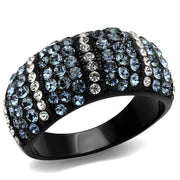 TK2355 - IP Black(Ion Plating) Stainless Steel Ring with Top Grade Crystal  in Montana-0