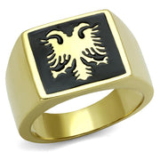 TK2373 - IP Gold(Ion Plating) Stainless Steel Ring with Epoxy  in Jet-0