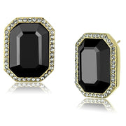 TK2378 - IP Gold(Ion Plating) Stainless Steel Earrings with Top Grade Crystal  in Hematite-0