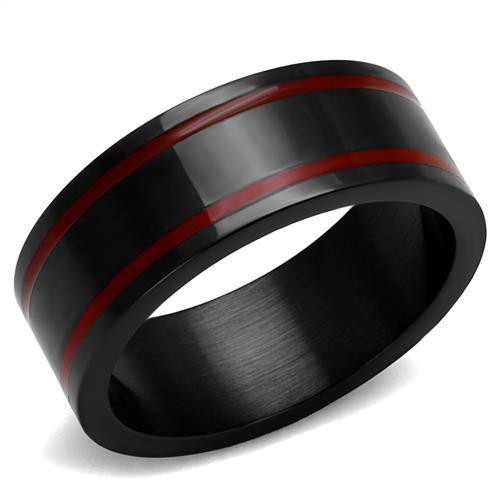 TK2407 - IP Black(Ion Plating) Stainless Steel Ring with Epoxy  in Siam-0