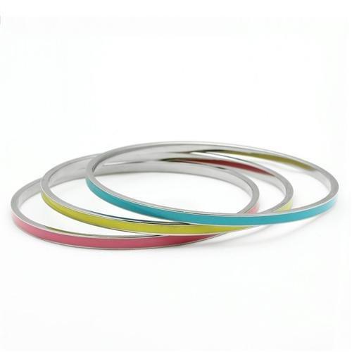 TK241 - High polished (no plating) Stainless Steel Bangle with No Stone-0
