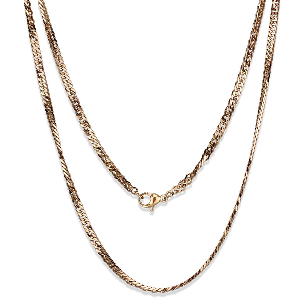 TK2429R - IP Rose Gold(Ion Plating) Stainless Steel Chain with No Stone-0