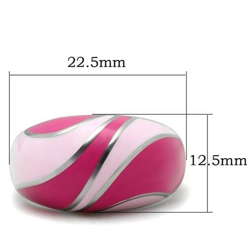 TK243 - High polished (no plating) Stainless Steel Ring with Epoxy  in No Stone-1