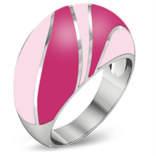 TK243 - High polished (no plating) Stainless Steel Ring with Epoxy  in No Stone-0