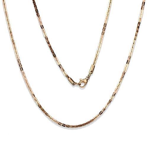 TK2440R - IP Rose Gold(Ion Plating) Stainless Steel Chain with No Stone-0