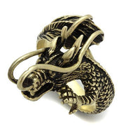 TK2444 - IP Antique Copper Stainless Steel Ring with Epoxy  in Jet-0