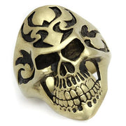 TK2448 - IP Antique Copper Stainless Steel Ring with Epoxy  in Jet-0