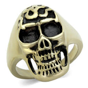 TK2450 - IP Antique Copper Stainless Steel Ring with Epoxy  in Jet-0