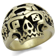 TK2452 - IP Antique Copper Stainless Steel Ring with Epoxy  in Jet-0