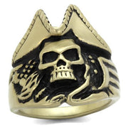 TK2453 - IP Antique Copper Stainless Steel Ring with Epoxy  in Jet-0