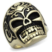 TK2454 - IP Antique Copper Stainless Steel Ring with Epoxy  in Jet-0