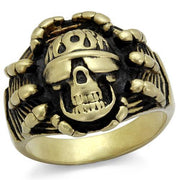 TK2461 - IP Antique Copper Stainless Steel Ring with Epoxy  in Jet-0
