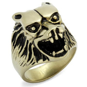 TK2462 - IP Antique Copper Stainless Steel Ring with Epoxy  in Jet-0