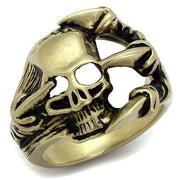 TK2464 - IP Antique Copper Stainless Steel Ring with Epoxy  in Jet-0