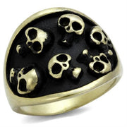 TK2473 - IP Antique Copper Stainless Steel Ring with Epoxy  in Jet-0