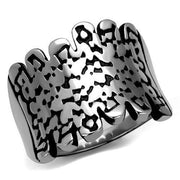 TK2500 - High polished (no plating) Stainless Steel Ring with Epoxy  in Jet-0