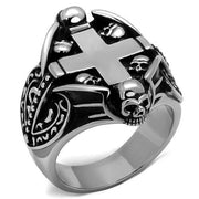 TK2506 - High polished (no plating) Stainless Steel Ring with Epoxy  in Jet-0